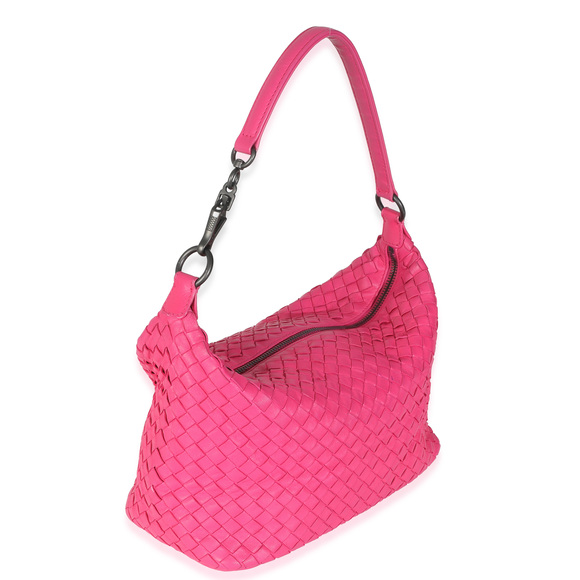 Bottega Veneta Hot Pink Nappa Intrecciato Small Shoulder Bag - Picture 3 of 8